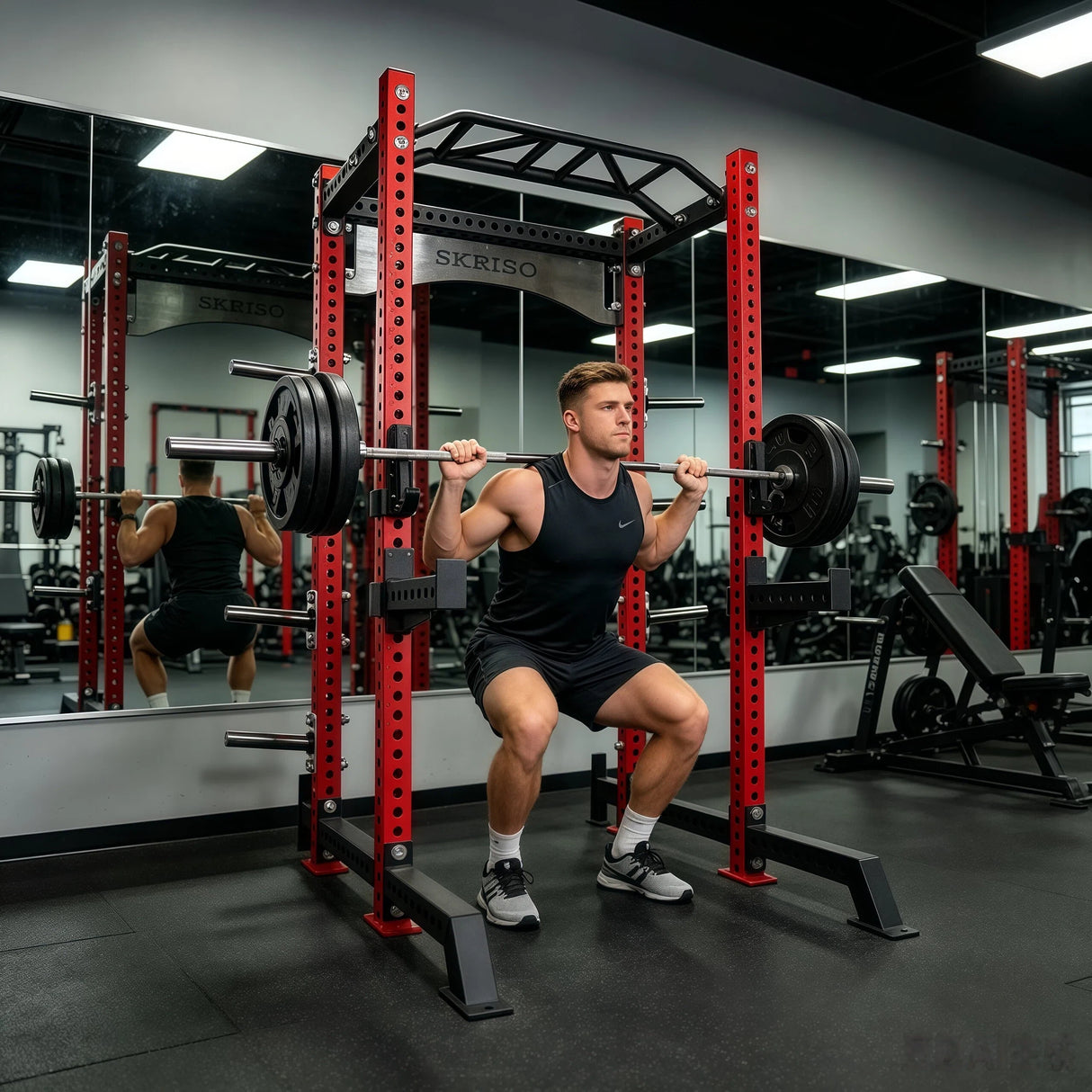 SKEISO SKS-3 heavy-duty half rack for home gym product detail view 8