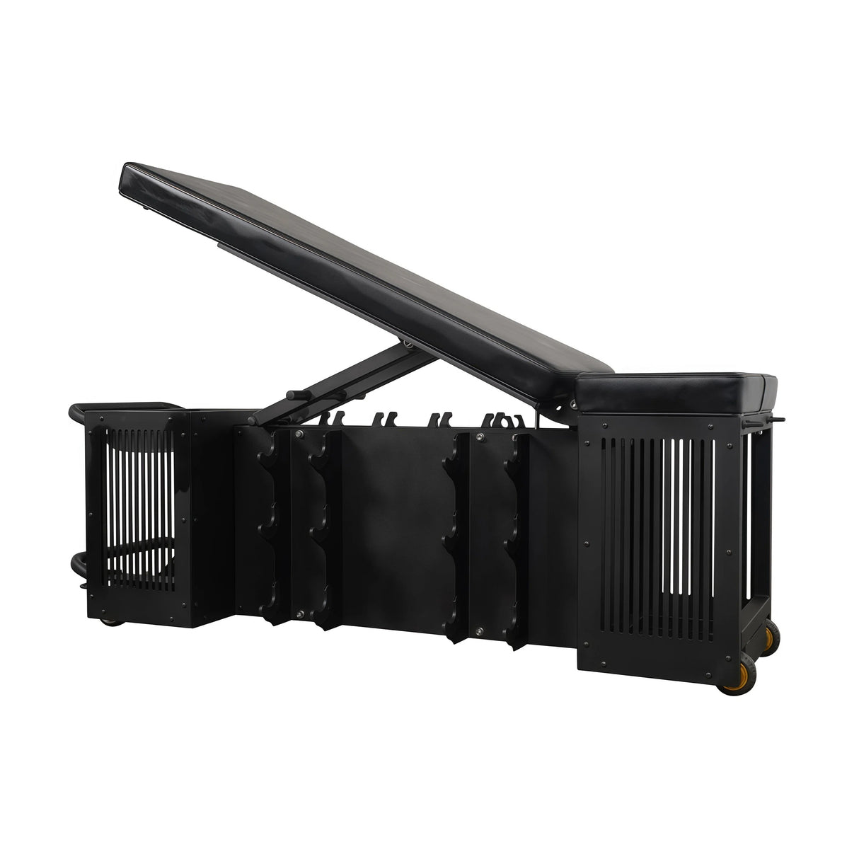 JXS-037A Foldable FID Weight Bench with Leg Curl & Extension Attachments
