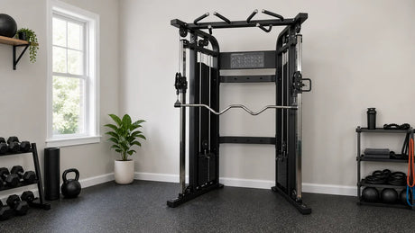 SKEISO BJL-05A dual-stack functional trainer in a compact home gym