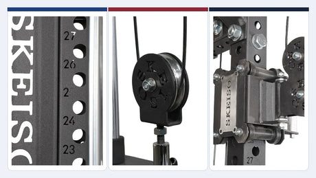 SKEISO SKS-2 rack upright, cable pulley and frame details for comparing training priorities