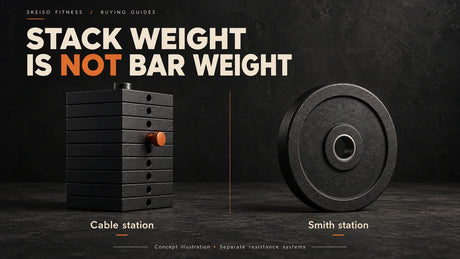 Concept illustration separating cable stack weight from Smith station plate loading