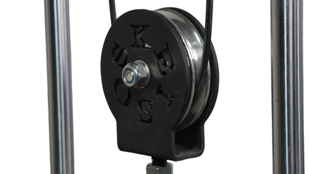 Multi-height pulley adjustment adapts to all-angle training movements.