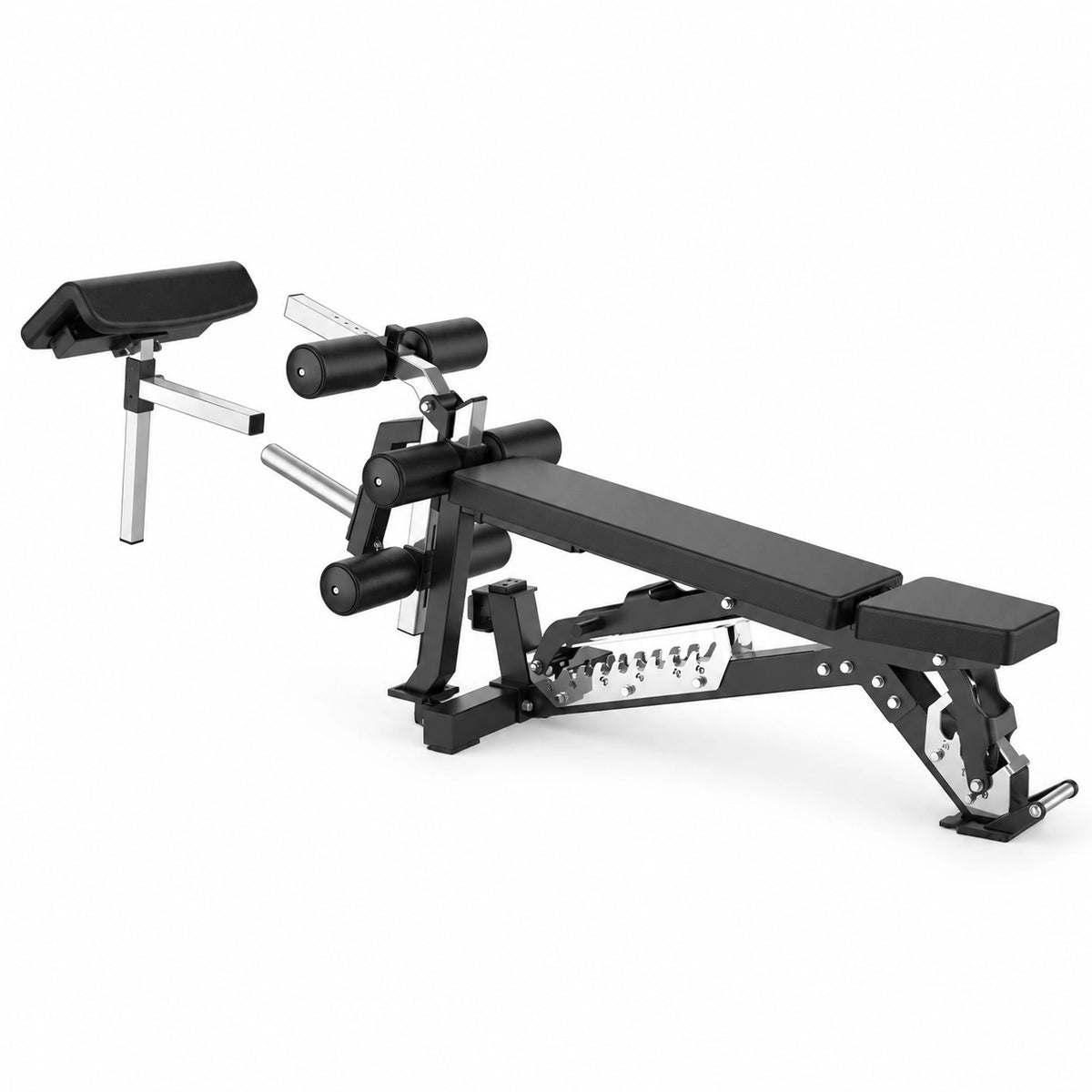 Start with the adjustable bench; choose the attachments you need