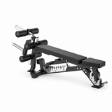 JXS-037C bench with AH04 leg extension and curl attachment; AH05 is not included.