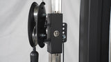 SKEISO BJL-05A cable trolley, adjustment handle and chrome guide close-up