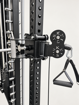 SKEISO SKS-1 installed cable trolley with adjustment handle, pulley housing and single-hand grip
