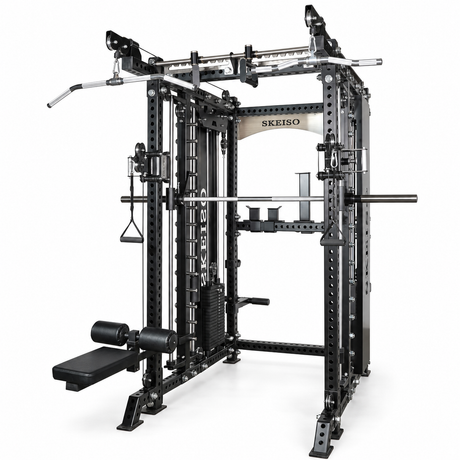 SKEISO SKS-1 Smith machine and cable trainer on a white background; retouched original product view