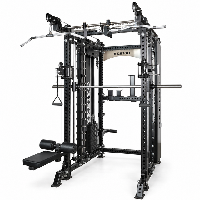 SKEISO SKS-1 Smith machine and cable trainer on a white background; retouched original product view