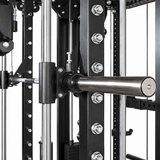 SKEISO SKS-1 Smith bar loading sleeve and guide carriage mounted beside the bolted upright